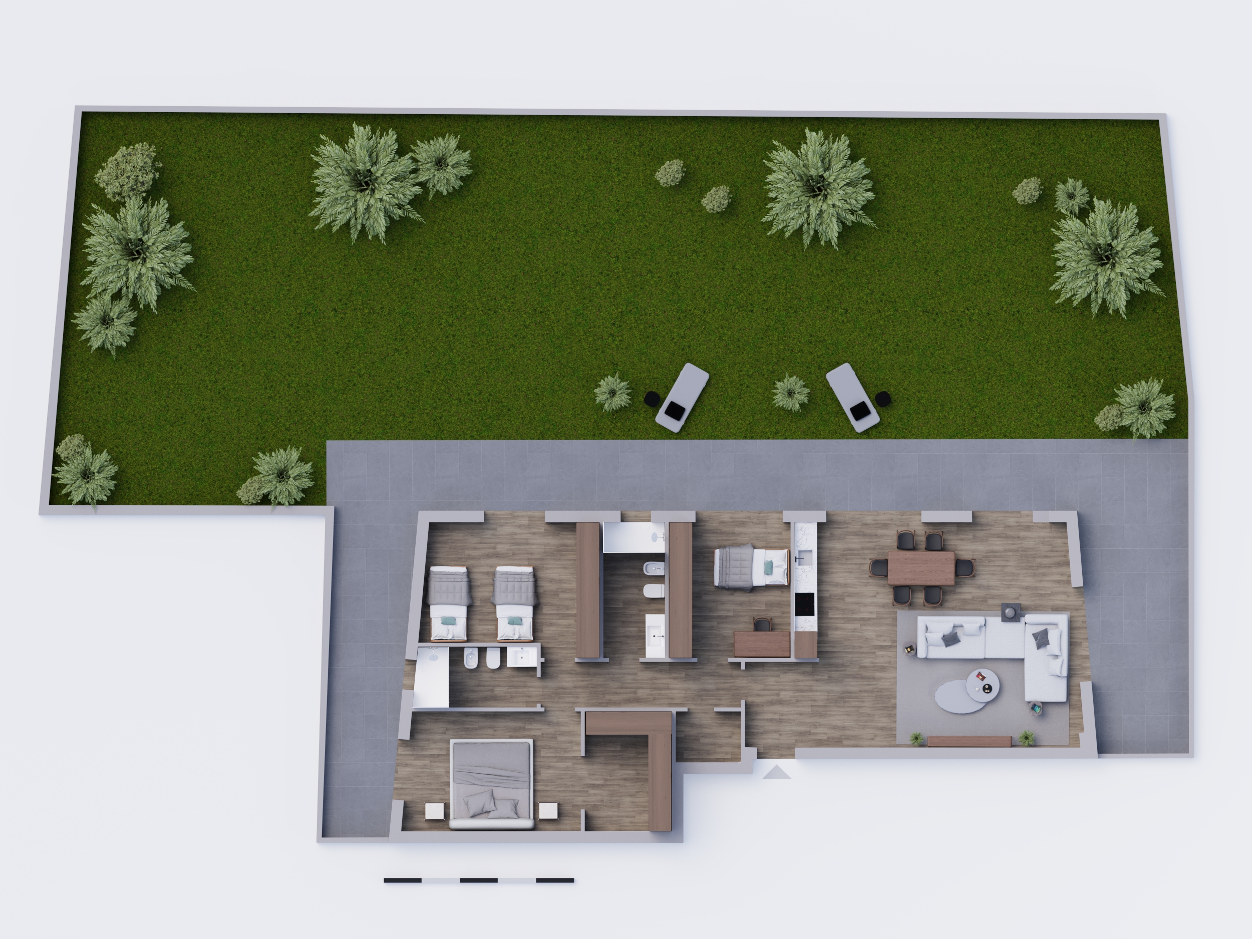 Quadrilocale con giardino BT